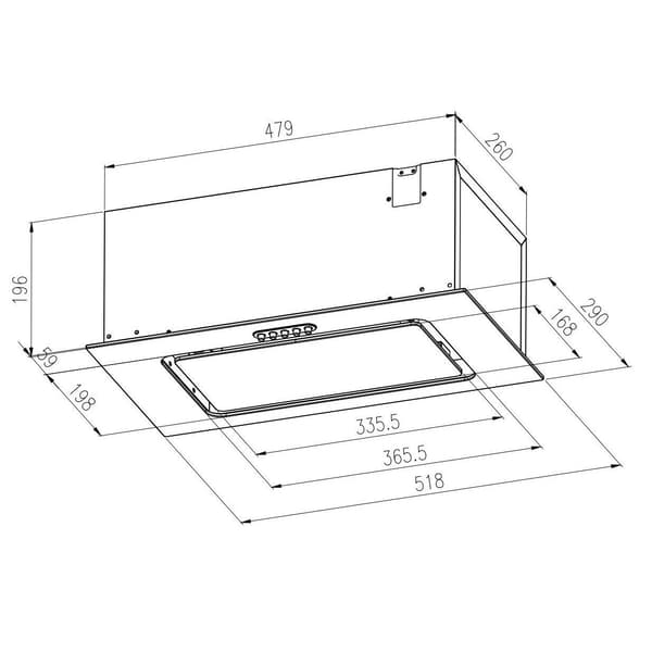 Köksfläkt för underskåp 52 cm vit BE-52A