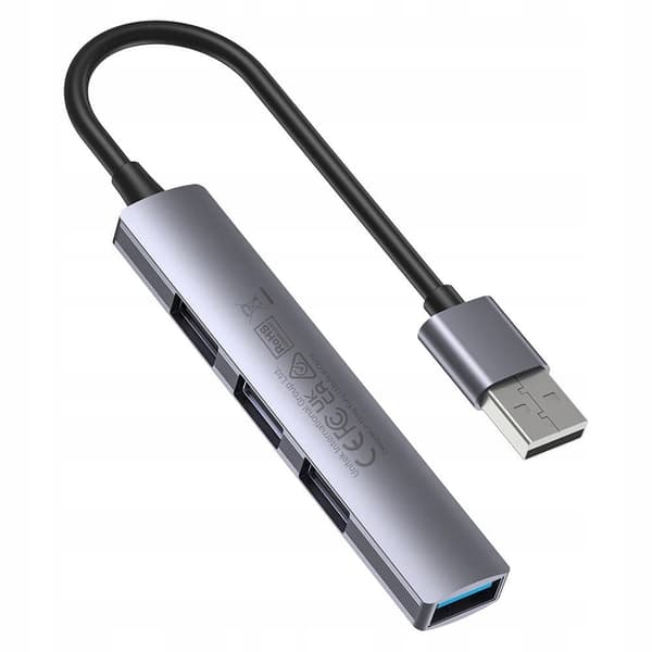 Unitek H1208A USB-hub 1xUSB-A 5 Gbps, 3xUSB-A 2.0 aluminium