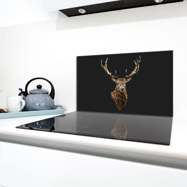 Skyddsplatta i glas för kamin 90x52 Deer