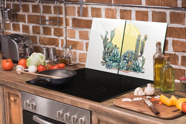 GLASSKYDDSPLÅT FÖR SPIS 85x52 CACTUS