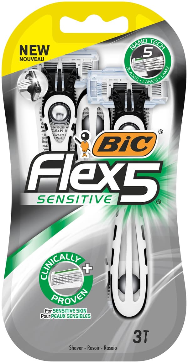 BIC Flex 5 Sensitive barberkniv 1 pakke - 3 stk.