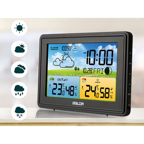Vejrstation med display BD-908 sort