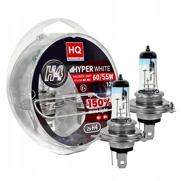 H4 12V 60/55W Hyper Vit +150% billyktor 2 st