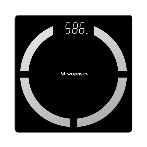Smart analytisk badrumsvåg med Bluetooth 180 kg - svart