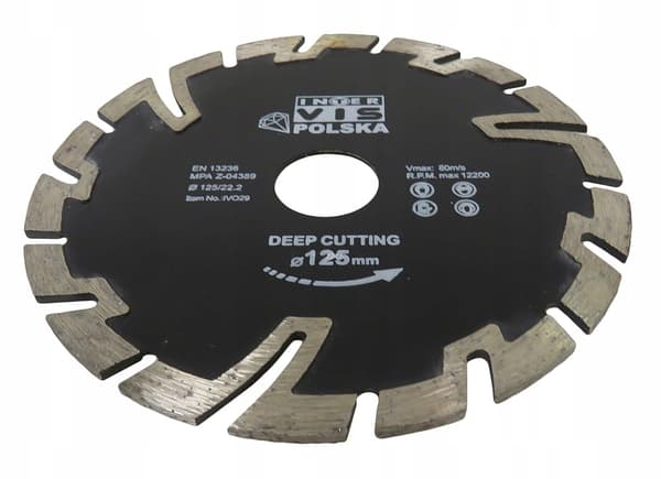 Diamantklinge til beton 125 mm, 10 mm segment, tørskæring