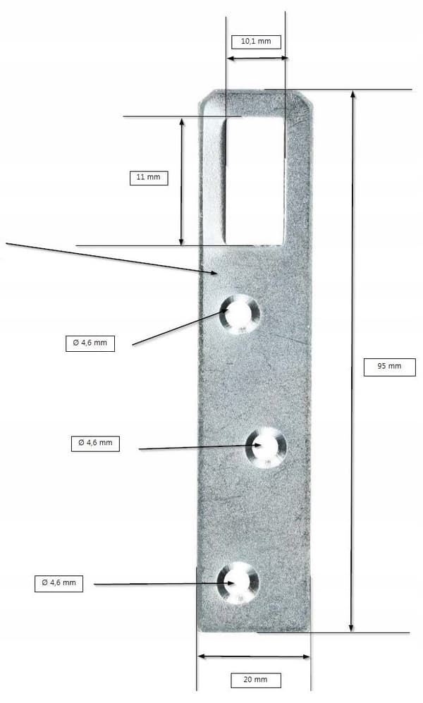Mellem møbelophæng 95x20mm 50 stk.