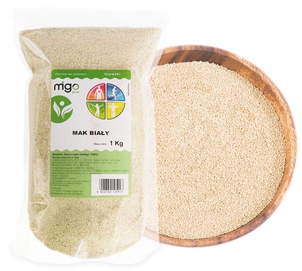 Vita vallmofølfrø 1 kg
