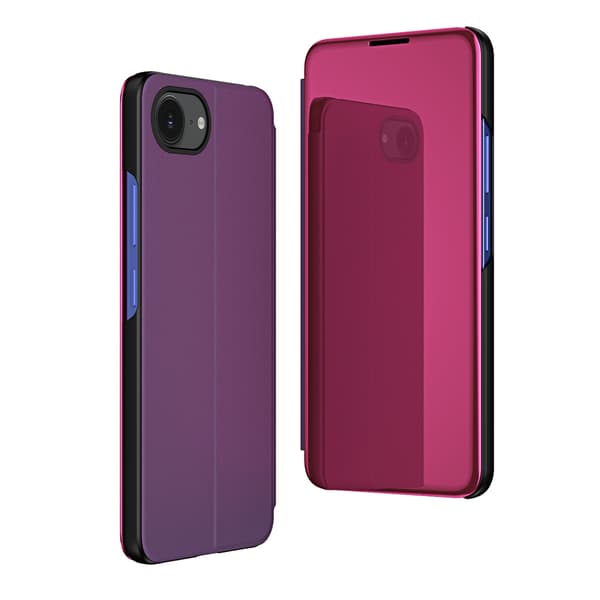 iPhone 16e Clear View-skal med vikbart skydd – rosa