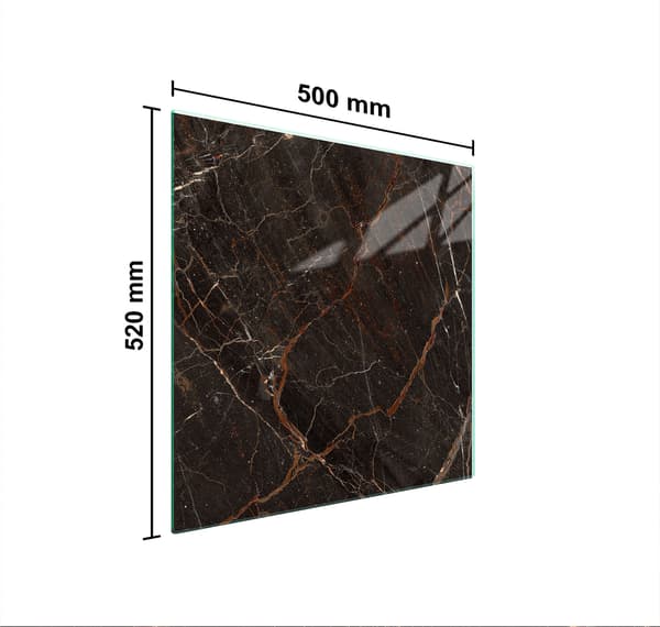 GLASBESKYTTELSESPLADE TIL KOMFUR 50x52 MARMOR
