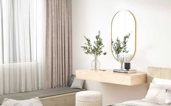 Oval spegel 100x50cm guldram