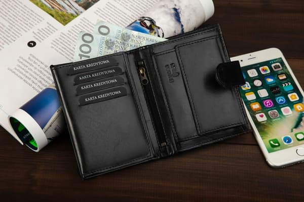 BPM-BF-65 SVART Herrplånbok CLASSIC + CERTIFIKAT