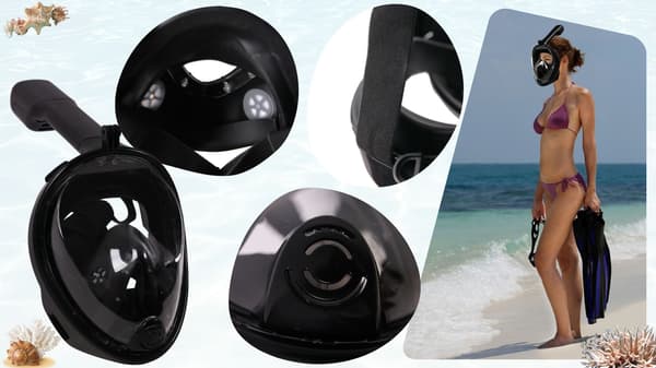 Helansigtsmaske til snorkling