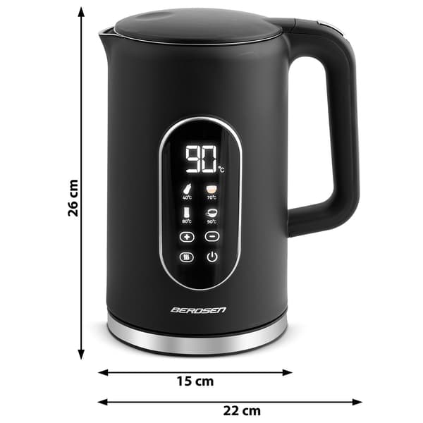 Berdsen BD-712 1,7l elkedel, sort og sølv