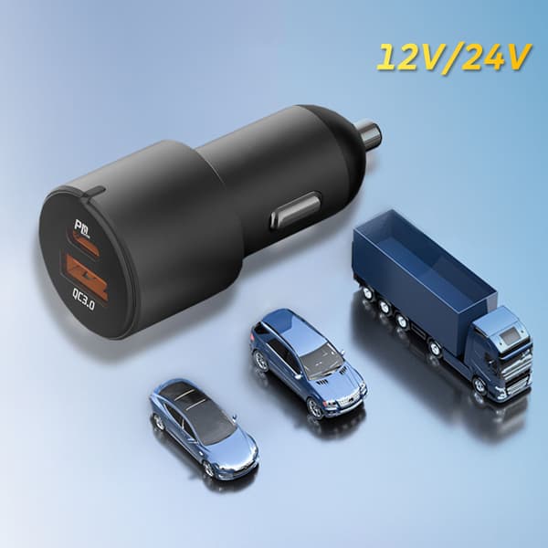 Billaddare 12V USB-C 100W | USB-C | USB-A | QC | PD