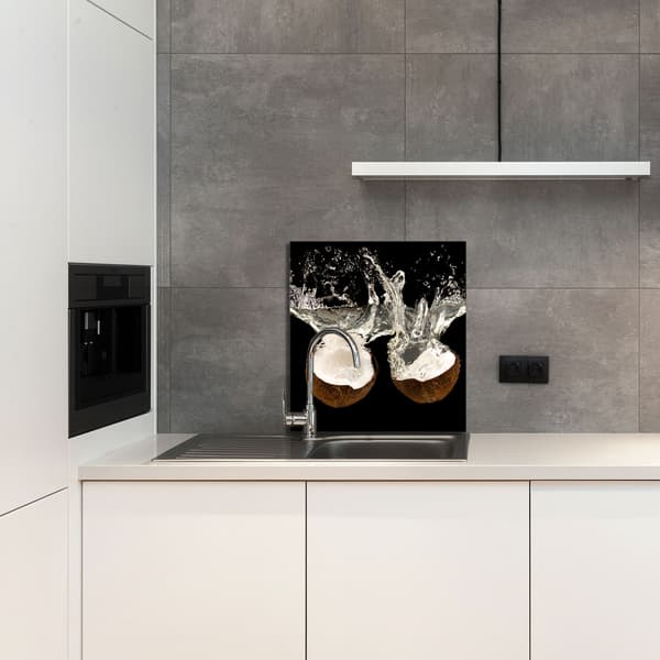 GLASPANEL FÖR KÖK 60x65 Kokosnöt