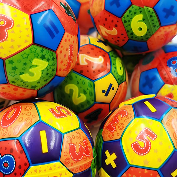 12 x Siffrorboll blød og afslappende anti-stress blød matematisk bold