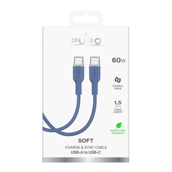 ICON USB-C 60W 1,5m flexibel kabel - blå