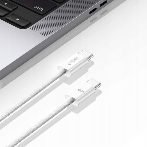 USB-C PD 60W 3A 1m Kabel - Hvid