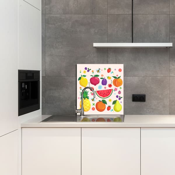 GLASPANEL FÖR KÖK 60x65 Frukt