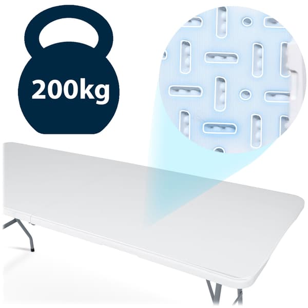 Hopfällbart trädgårdsbord 180 cm Plonos vitt