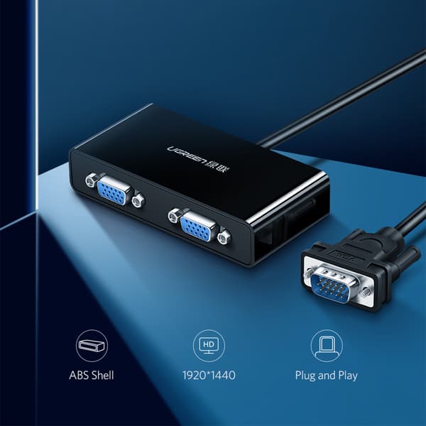 Skærmdeler, Video VGA-adapter - 2x VGA sort