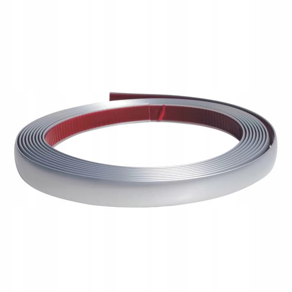 Dekorationslist silver matt krom 30mm satin elastisk självhäftande