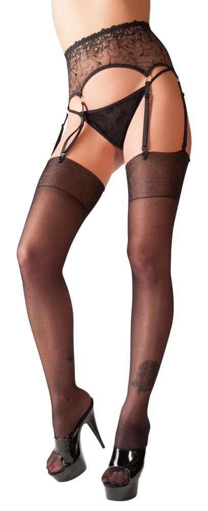 Cottelli LEGWEAR Sorte Silkestrømper 4