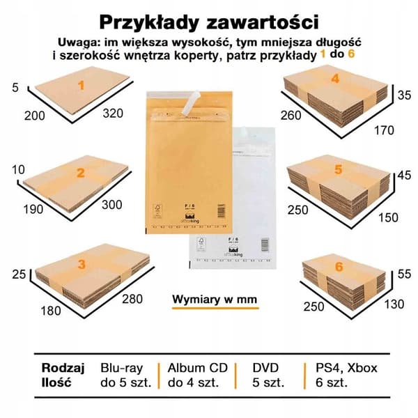 Bubbelkuvert F16 VITT E-PACK x 10 st