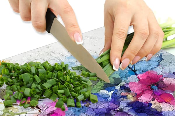 Glasskydd för spishäll 60x52 Blommor