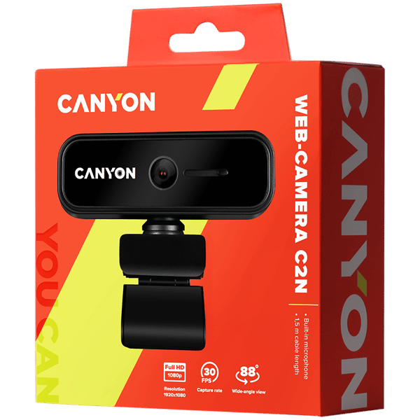 CANYON C2N Webcam Full HD 1080p Sort
