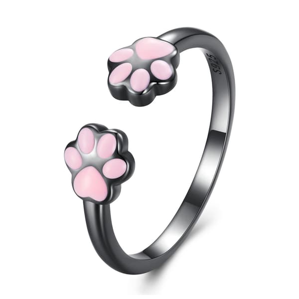 Justerbar Silverring Katttassar Silver 925