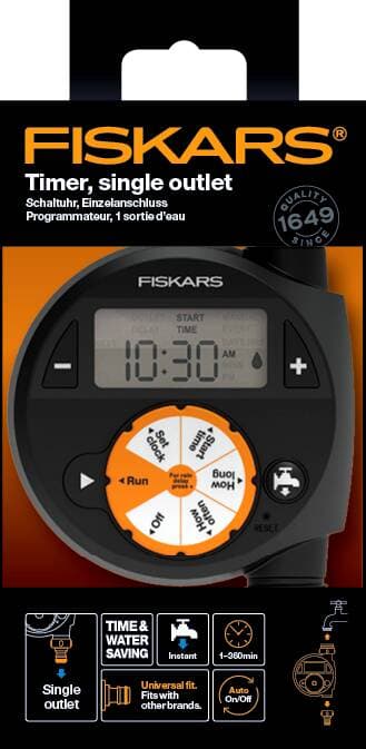 FISKARS batteridriven bevattningsprogrammeringsenhet - LCD-skärm