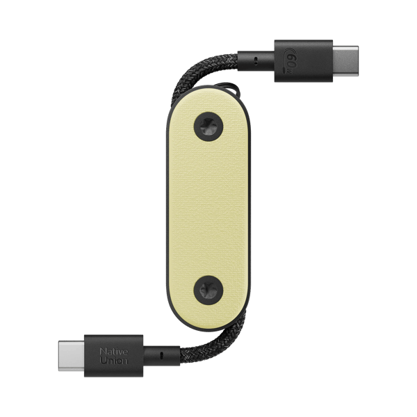 Native Union Pocket Cable - USB-C - USB-C-kaapeli, 17 cm (sitruunankeltainen)