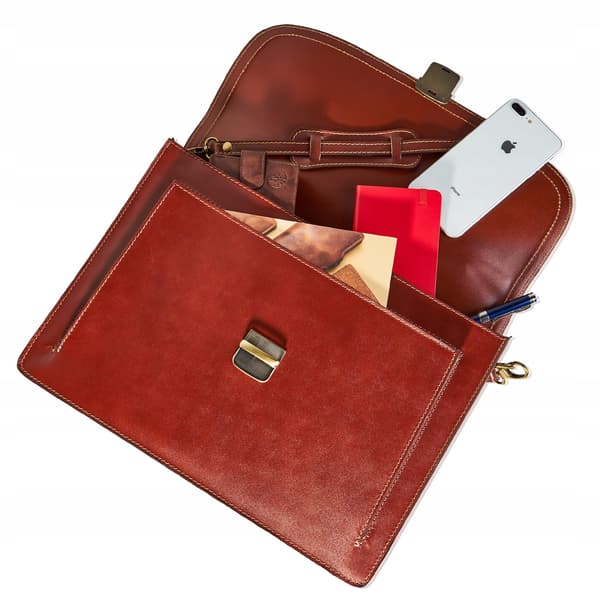 TBA-325 COGNAC Herrelædermappe CLASSY +CERTIFIKAT