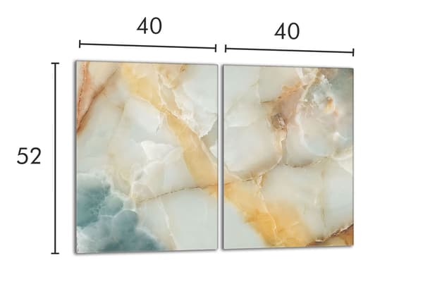 Glasskydd för spishäll 2x40x52 Marmor