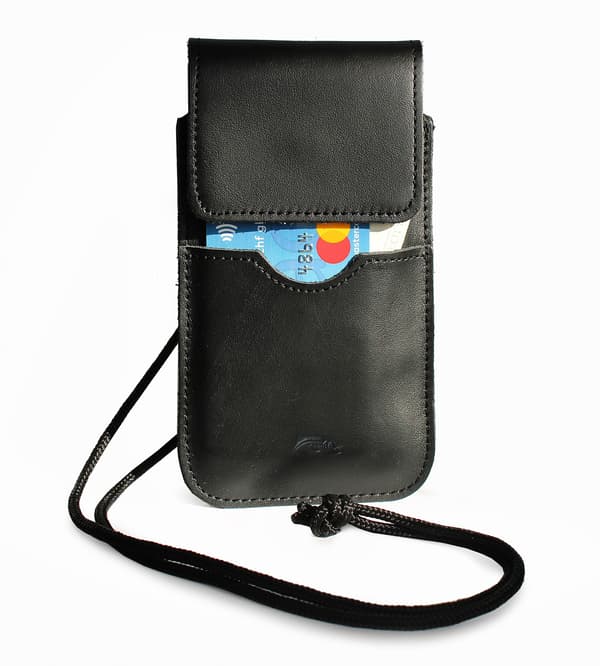 LURESKO Vissa S Læder Neck Case S 144x71x9mm - SORT