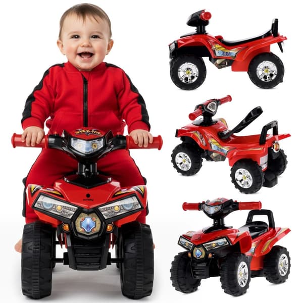 Kørestol til et etårigt barn, ATV, rød