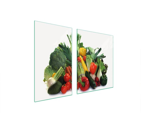 GLASTALLERK OCH SKÄRBRÄDA 100x52 GRÖNSAKER