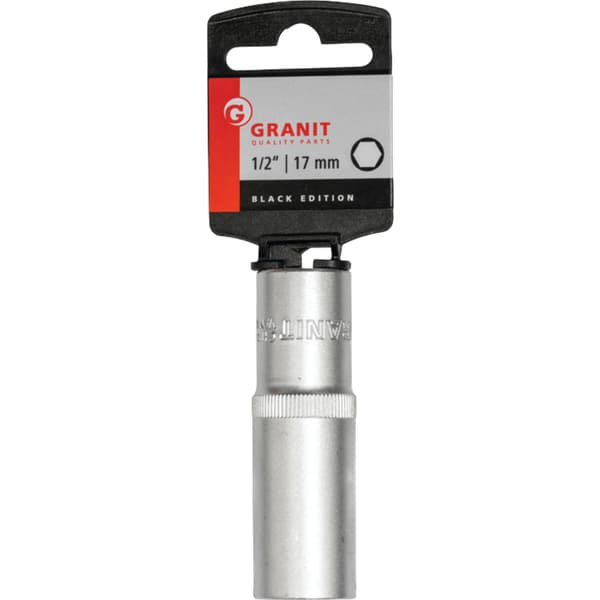 Topnøgle til 1/2", sekskant størrelse 17 mm, lang
