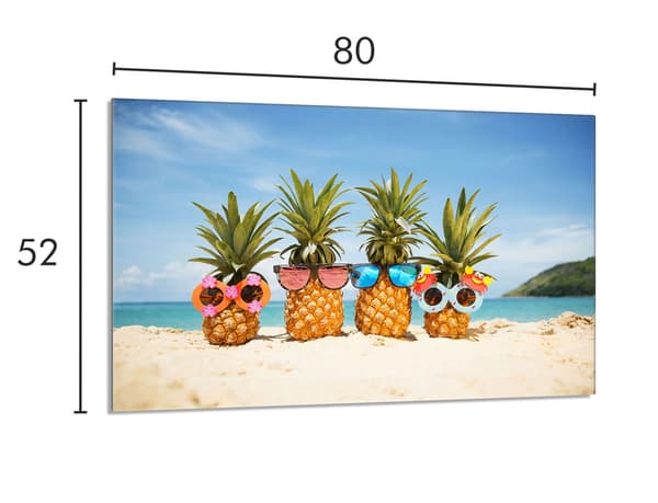 Lasinen liesisuoja 80x52 Pineapple