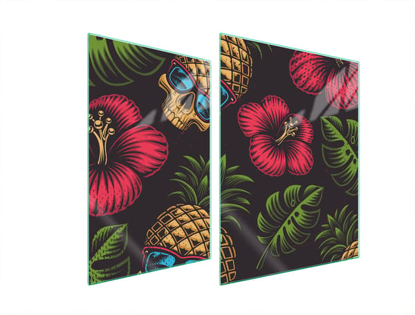 GLASSKYDDSPLÅT FÖR SPIS 70x52 ANANAS