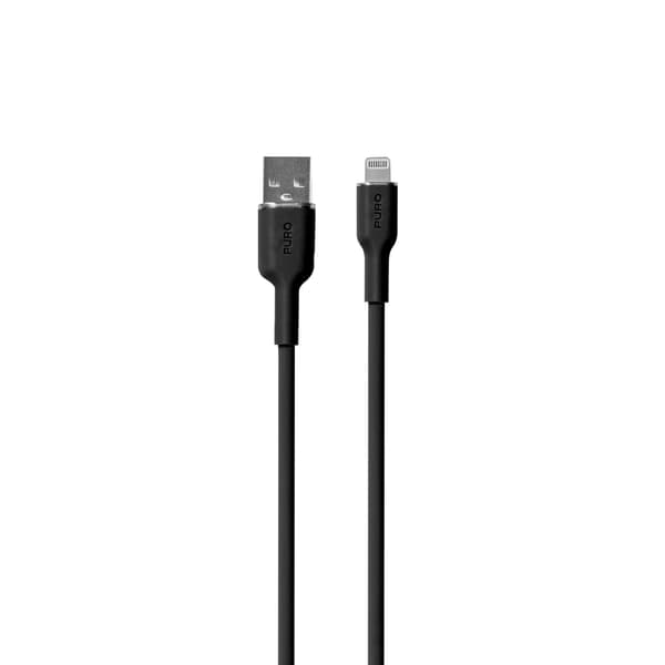 Silikone USB-A Kabel - iPhone Lightning 1,5m - Sort