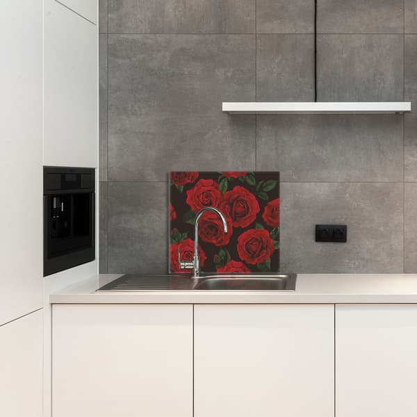 KEITTIÖN LASIPANEELI 65x60 Ruusut