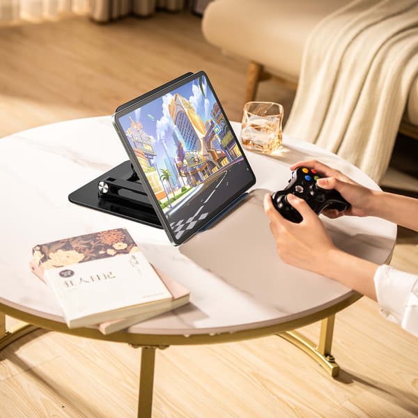 SÆT: 360° aluminium laptop-stativ + smartphone-stativ - sort