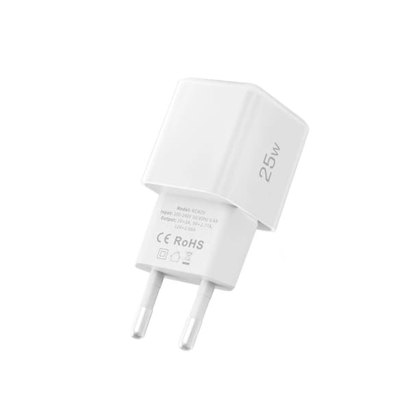 Väggaddare NCM25 USB-C PD 25W - vit