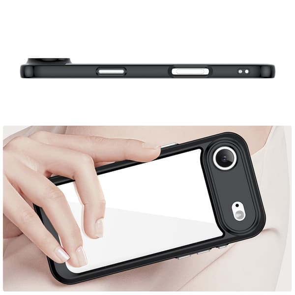iPhone 17 Air Outer Space-cover - Sort gennemsigtig