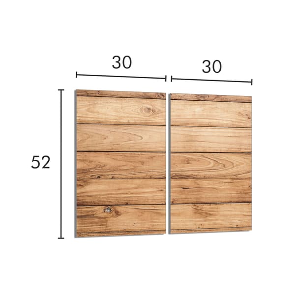 Glasbeskyttelsesplade til komfur 2x30x52 Træ