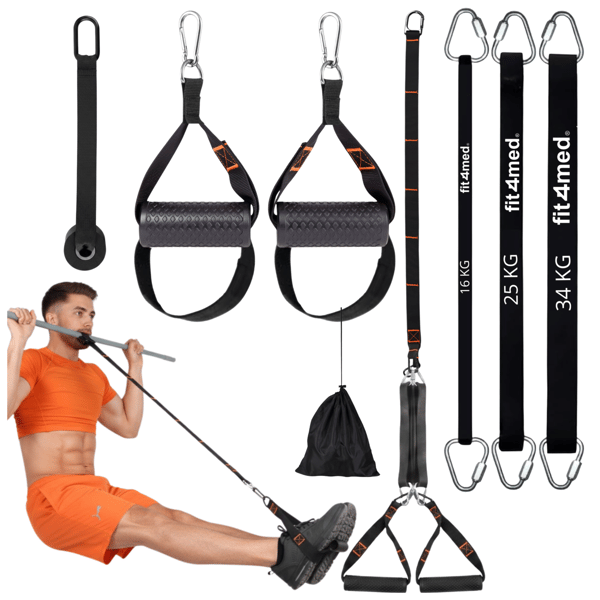 FIT4MED justerbart pull-up-band med benstöd 16-74 kg