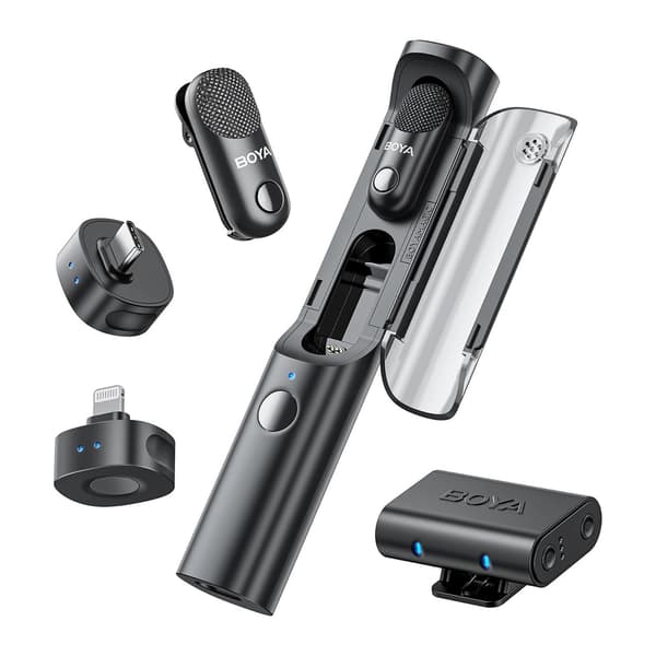 4-i-1 2,4 GHz USB-C trådløst mikrofonsæt MAGIC-02 - Sort