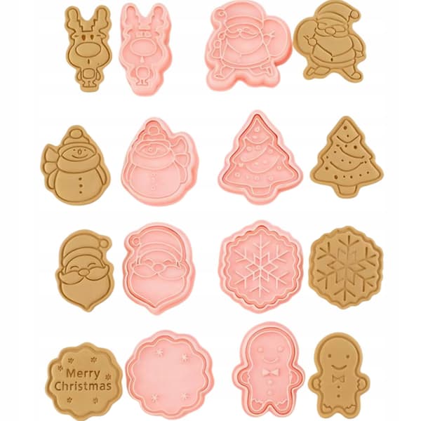 JULKAKSFORMARE PEPPARKAKSFORMARE MÖNSTER SET OM 8